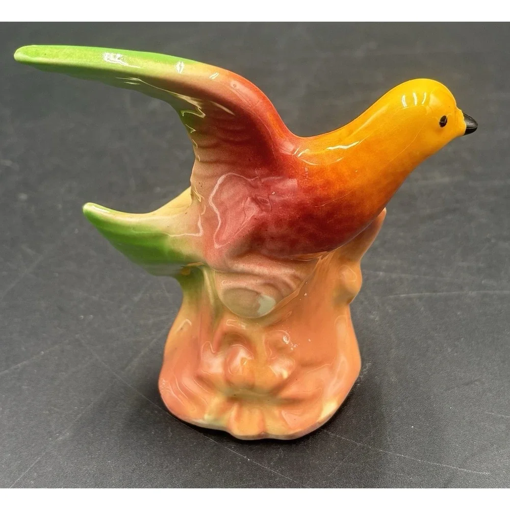 Lot of 5 Vtg Bird Figurine Planters Vases With Fully Painted Beaks